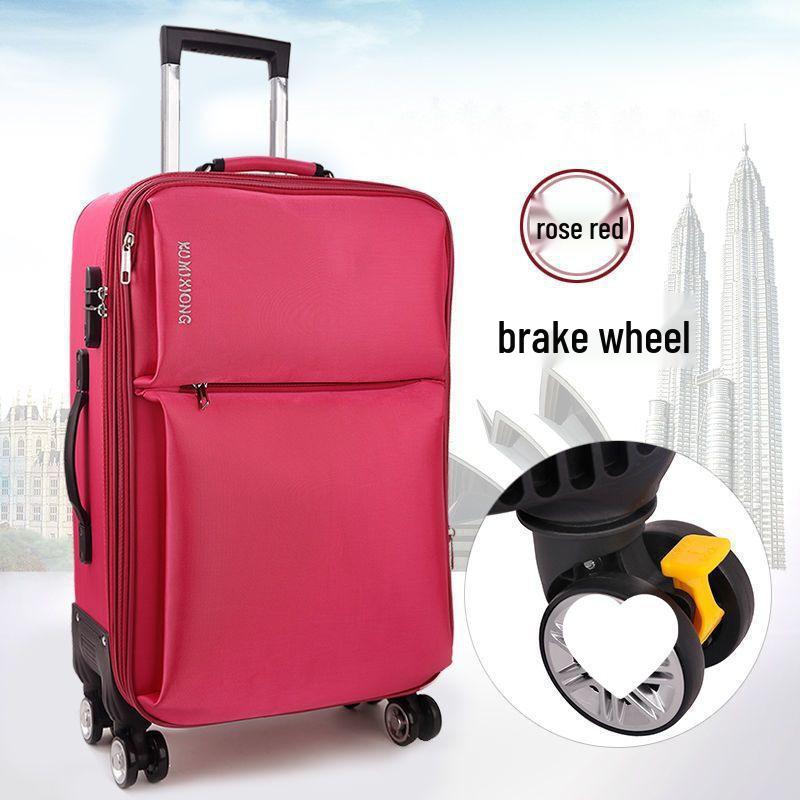 Canvas Large Capacity Carry-On Suitcase with Universal Wheels, Combination Lock, and Durable Trolley for Men and Women