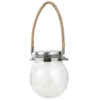 Hanging Solar Light Thickened Crackle Glass Style Waterproof Smar Sensor Hanging Solar Lantern for