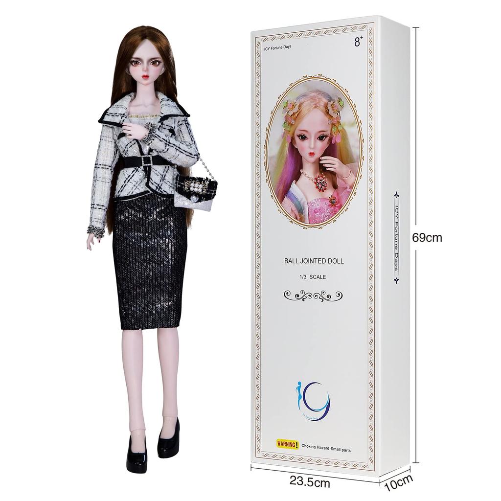 ICY Fortune Days Scale BJD Doll Fashion Style Series with 34 Movable Mechanical Toy and Gift for Adults and Kids Ages 6 and Up 1/3 Joints, (Victoria)