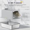Stainless Steel Cat Litter Box with Removable Lid, Scoop, Filter Bags, for Larger Cats, Grey