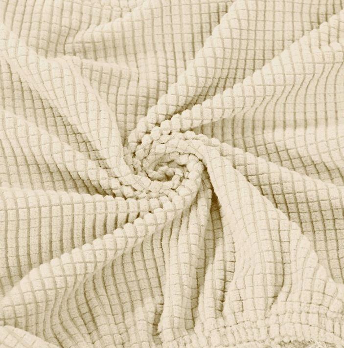 Skandinavische Stuhlhusse Cremefarben Jacquard