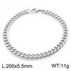 Jewelry Side Flat Chain Stainless Steel Chain, Simple Titanium Steel Men's Trend Hip-hop Bracelet Accessories