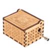 Hand Crank Carved Plywood Music Box Wooden Engraved Musical Toy Crafts Kid Gift Home Decor