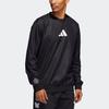 Adidas Logo Print Basketball Hoodie Men Tops Black HC7676