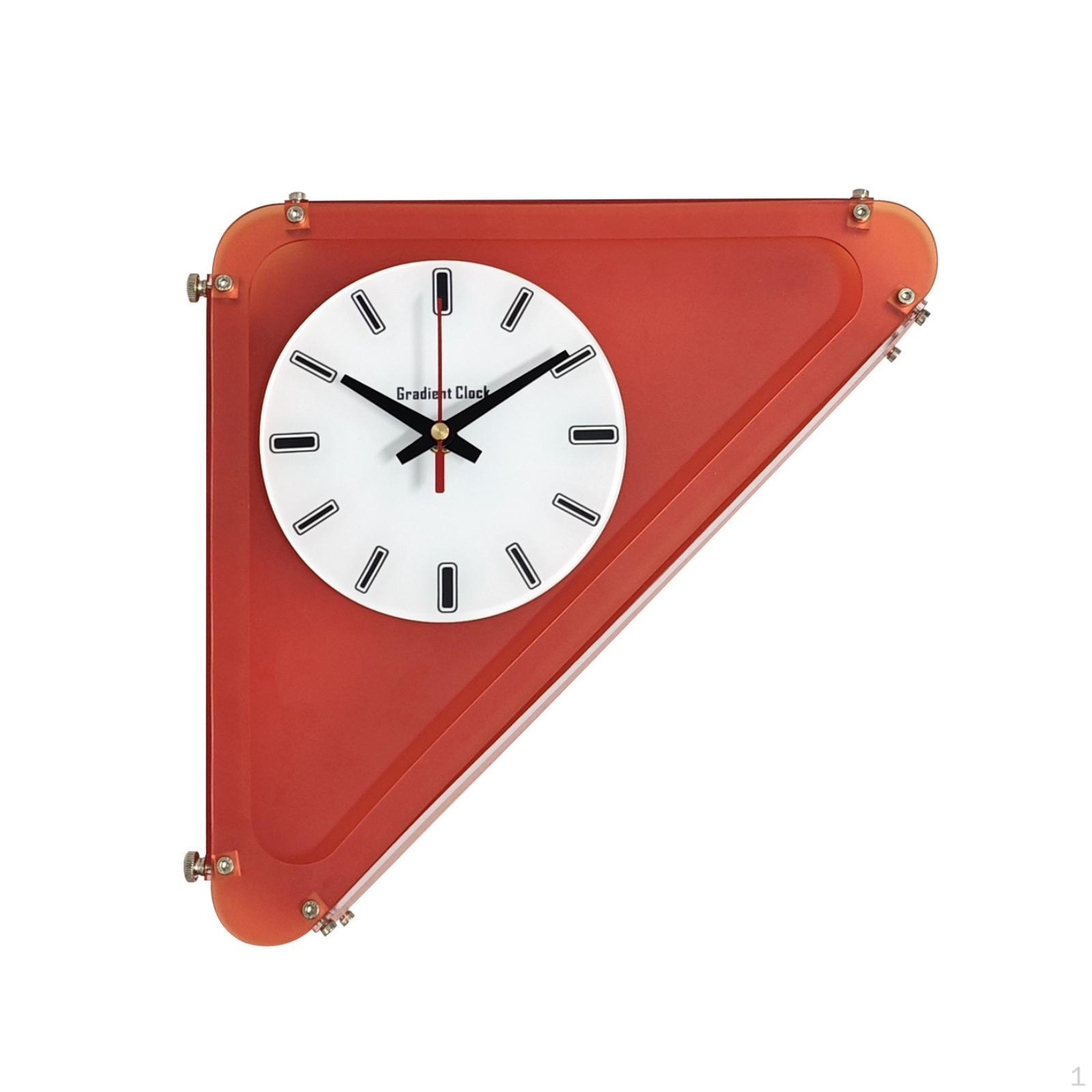 Double Sided Corner Wall Clock Frosted Finish Acrylic Timepiece