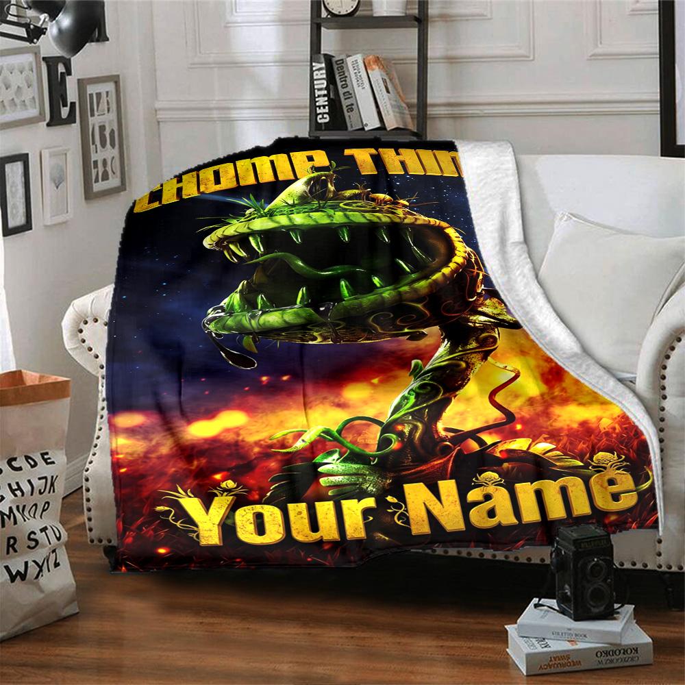 Plants Vs. Zombies Customize Your Name Blanket Cozy Customizable Blanket Comfortable Versatile for Nap Seaside Living Room Picnics