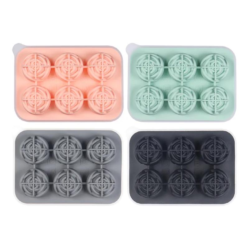 3D Rose Flower Ice Cube Mold Silicone Tray with Lid Reusable Whiskey Ice Ball Maker for Cocktail DIY Home Bar