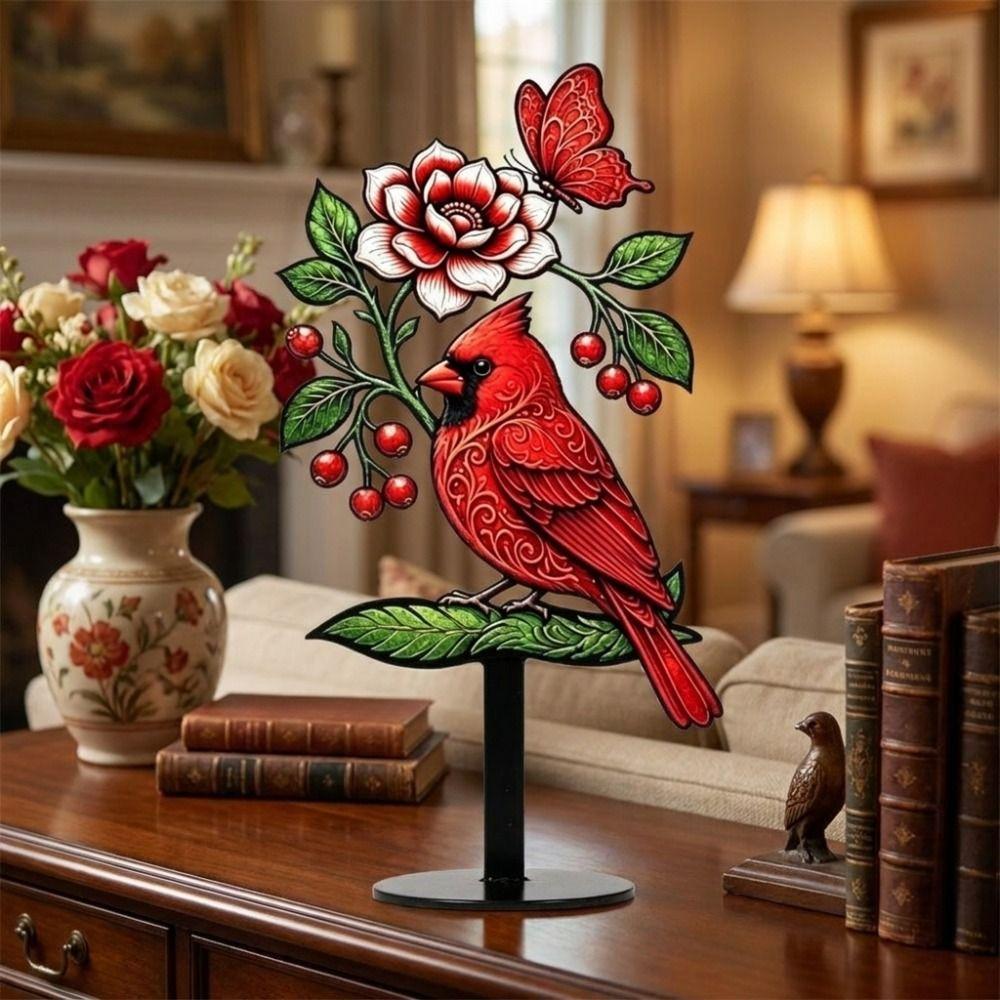 2D Flat Floral Bird Garden Stake Acrylic Flower Pattern Ornaments  Outdoor Lawn Use