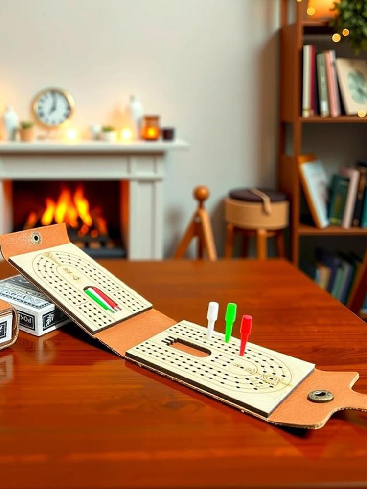 Cribbage Board Game Set Includes Playing Cards 6 Pegs Fun Table Game 2-4 Player Games Classic Tabletop Game for Adults & Kids United States