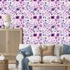 Wallpaper Flowers White, Purple and Powder Pink for the Living Room and Bedroom 50x1000