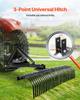 Tow Behind Dethatcher, 183 cm Tow Dethatcher with 36 Steel Tines, 3-Point Lawn Dethatchers Rake with Attachments for Tractor, Landscape Rake for