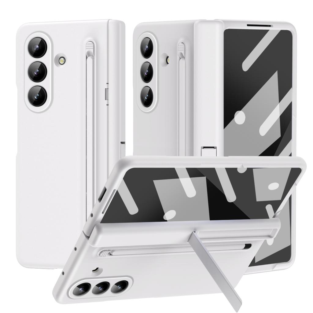 For Z Fold 7/6/5/4/3 Phone Case TPU+PC Material Shockproof Pen Slot Strip Stand Holder Screen Protector