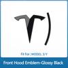 ZFX1 Metal Alloy Car Front Hood Emblem Rear Trunk 3D Sticker for Tesla Model 3 ModelY Replacement Badge Decoration Accessories