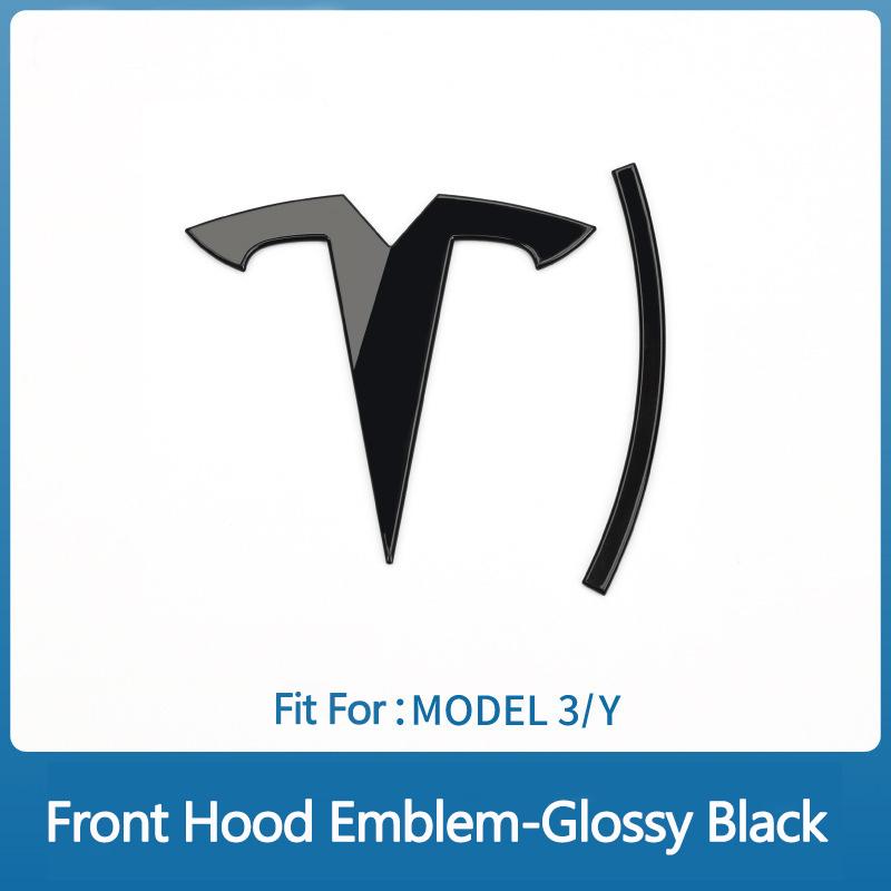 ZFX1 Metal Alloy Car Front Hood Emblem Rear Trunk 3D Sticker for Tesla Model 3 ModelY Replacement Badge Decoration Accessories