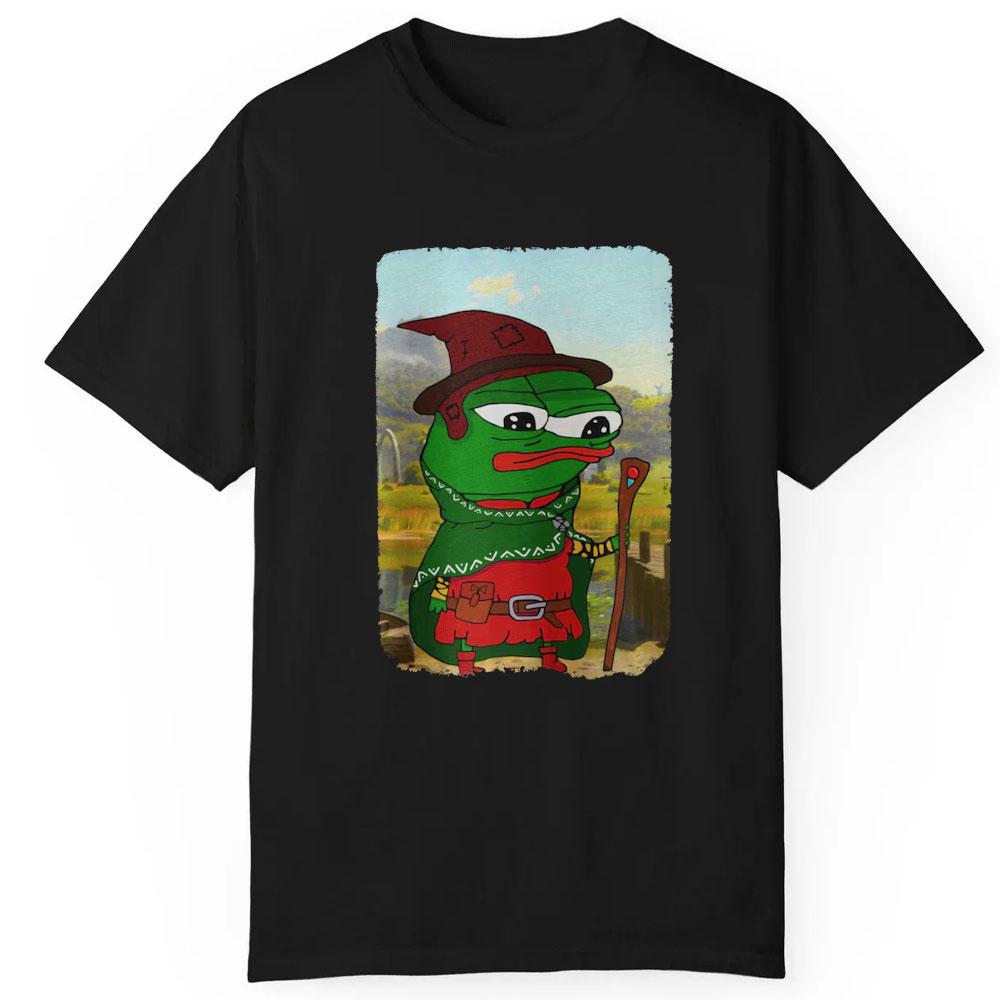 Wizard Pepe The Frog Fren Magic Meme Funny Gaming Culture RPG Gamer Humor Graphic Role Playing Tees Unisex Summer Cotton Tshirt