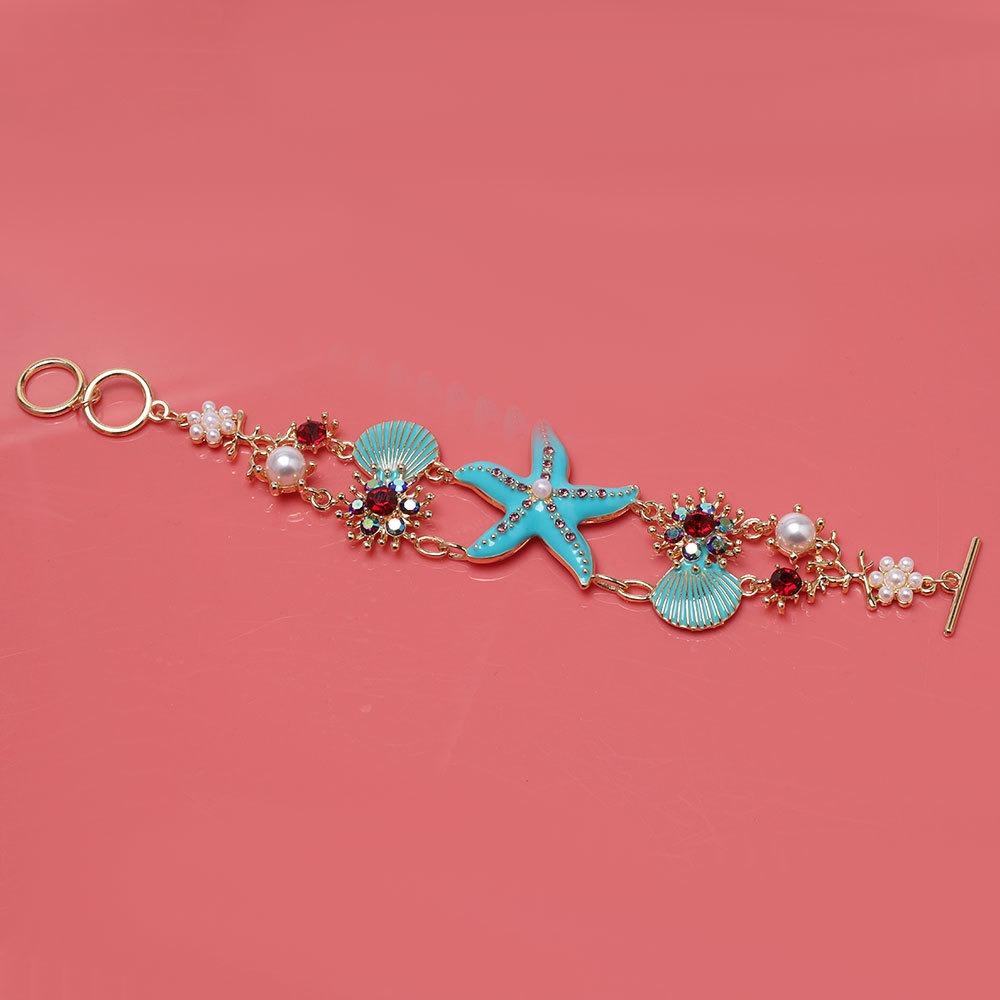 Zinc Alliage de Zinc Strass Perle Bohème Coquillage Collier Série Mer Étoile de Mer Plage Bracelet Vacances