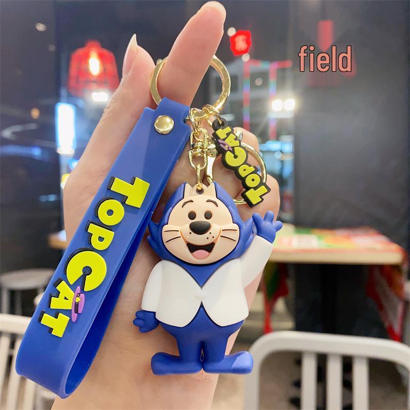 Creative Cartoon PVC Cat Backpack Keychain Pendant Charm