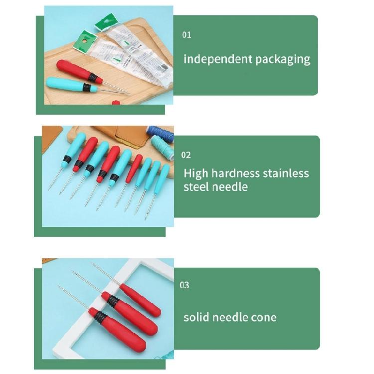 4 Pcs Stitcher Sewing Awl Leather Tool Cone Needle Shoe Repair Needle Tool Handmade Leather Tool