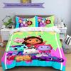 3pcs Gabby's Dollhouse pattern bedding set duvet cover set includes duvet cover &pillowcases, perfect all season bedroom decoration & gift
