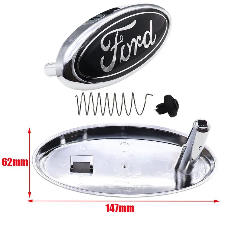 1pcs 3D Ford 147mm 1pins ABS Car Front Logo Front Grill Rear Bumper Tail Door Trunk Sticker Emblem Sticker Styling Accessories Sc22