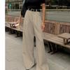 Women's Spring/Fall Commuter-Style Trousers: High-Waisted, Relaxed-Fit, Simple, Floor-Length Pants