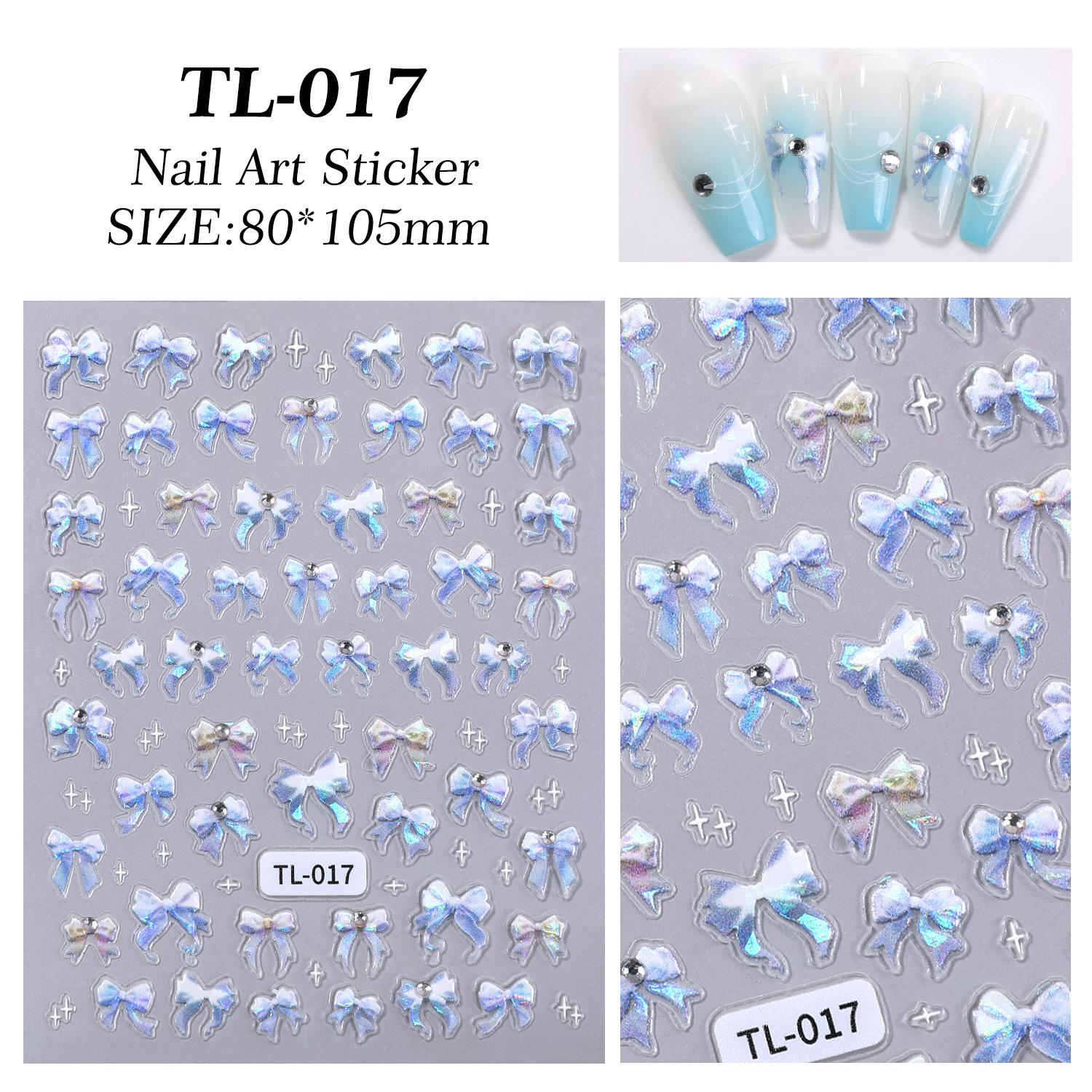 Crystal Aurora 5D Butterfly Nail Art Stickers – Embossed Stereo Shell Design, TL Style