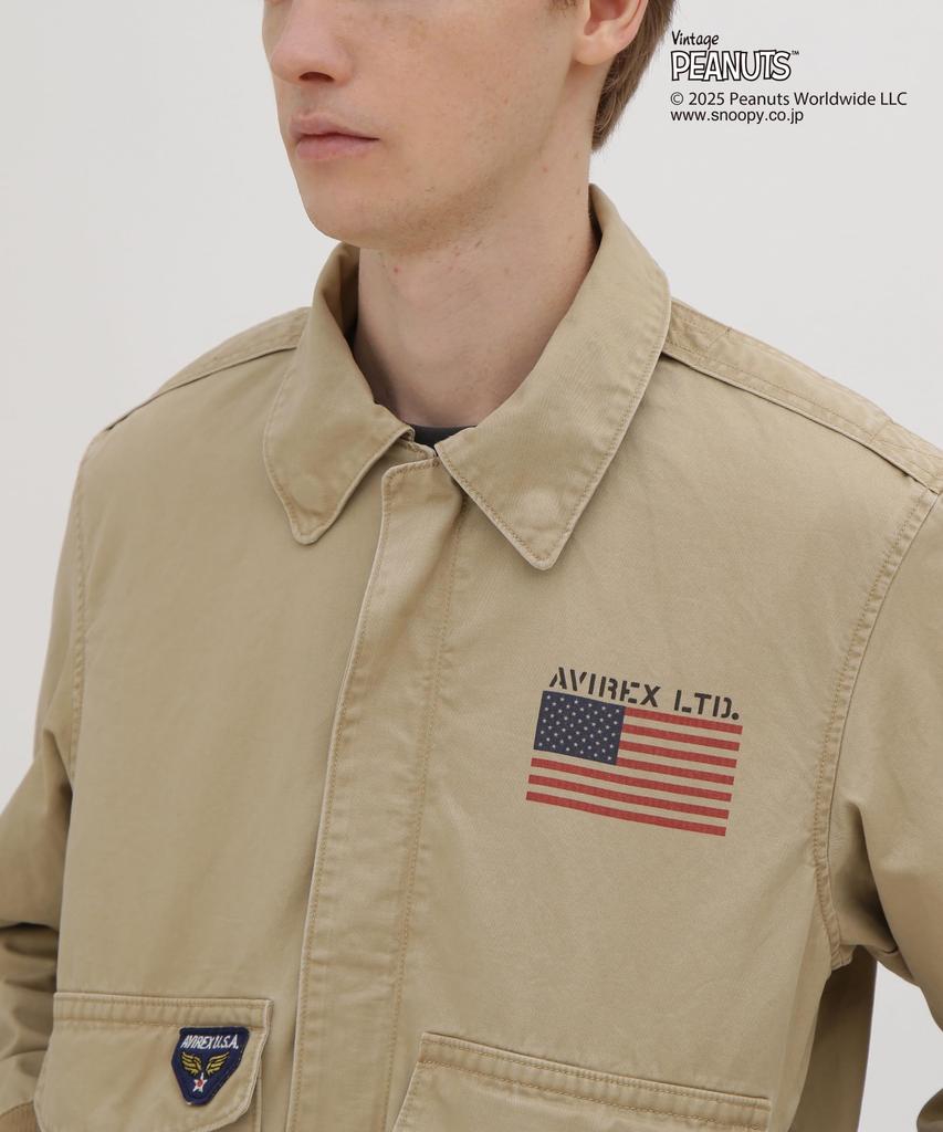 AVIREX COTTON A-2 FLYING ACE jacket men's L 180 khaki 783-5252043