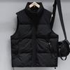 Men 50% White Duck Down Vest, Quilted Sleeveless Waistcoat, Adjustable Hem Windproof Stand Collar Winter Gilet Jacket