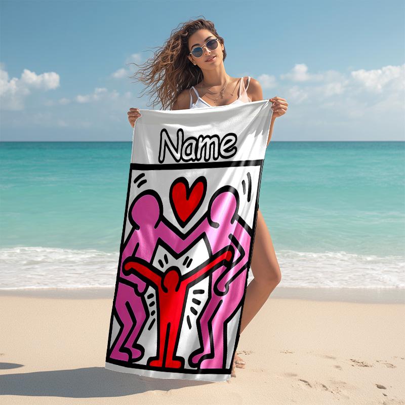 Personalized customized proof beach towel with Untitled Dance pattern - soft, absorbent,quick-drying,perfect swimming,camping&bathing