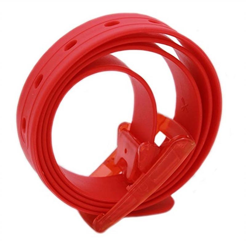 Fashion Plastic Belt Friendly Candy Multi Color Silicone Rubber Leather Belt Smooth Buckle For Women Men Adjustable