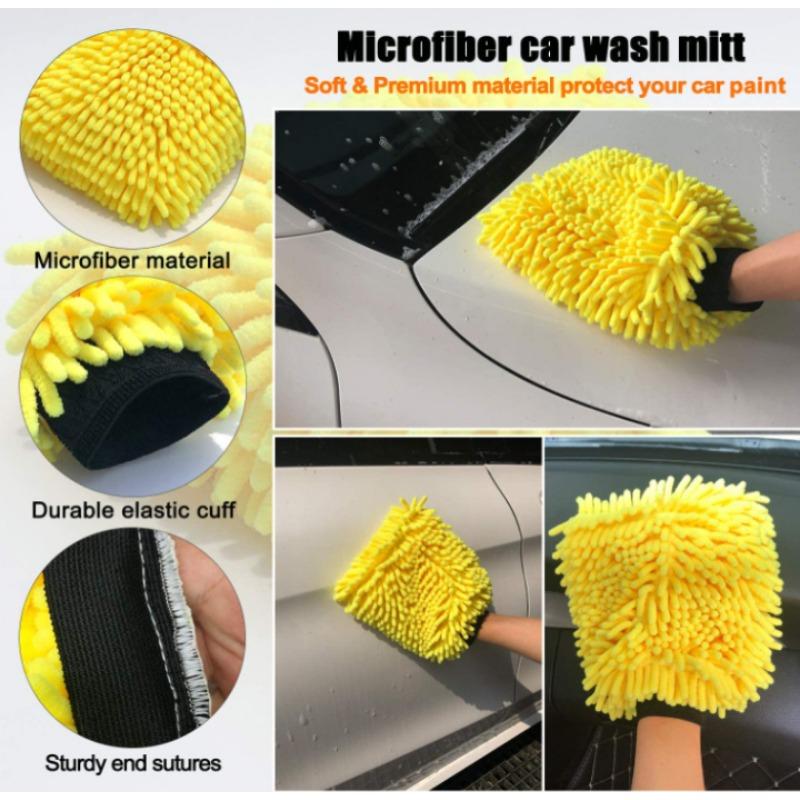 Car Wash Tool Brush 11-piece Car Glass Brush Double Wheel Hub Brush Encrypted Large Car Wash Gloves