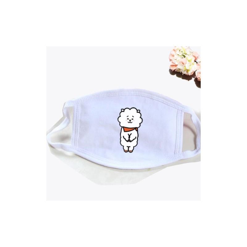 Kpop Bts Atmungsaktive Baumwollmischung Gesichtsmaske Mit Cartoon-Druck Für Täglichen Sonnenschutz