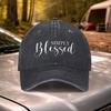 Simply Blessed Vintage Washed Baseball Cap Adjustable Hook  Loop Unisex Hat for Unisex Women Weddings Parties Festivals