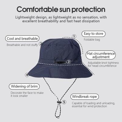 Anti-UV With Storage Bag Sun Protection Quick-drying Bucket Hat Sun Hat Panama Cap Fishing Cap
