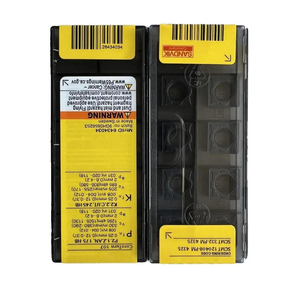 

Original Sandvik / SCMT120408-PM 4325 / CNC lathe carbide blade 10 PCS