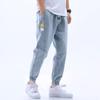 Summer Hong Kong style jeans men's loose tied feet Harlan nine-point pants trendy brand thin casual pants micro-elastic