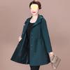 Mom's Versatile Mid-Length Trench Coat - Elegant, Large-Size, Casual Wear for Spring and Autumn