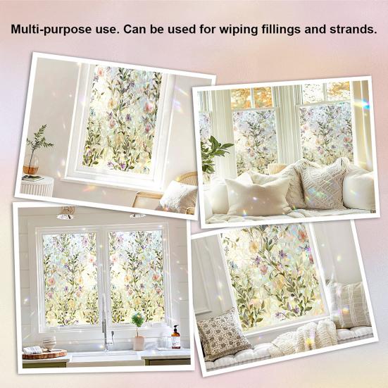 Fenster Sichtschutzfolie Buntglas Blumen Fensteraufkleber Statisch UV-Schutz Bunte Aufkleber für Glasfenster Türen