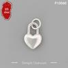 Ciondolo Lucchetto a Cuore in Argento Puro Timbro S925 Perla Distanziatrice Fai da Te Accessorio per Gioielli