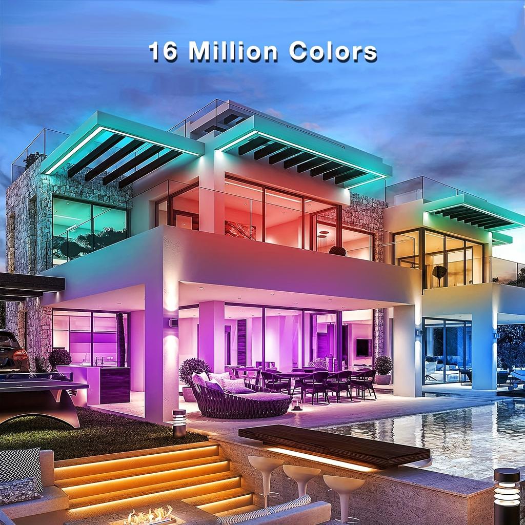 Wasserdichte LED-Lichtleisten, intelligente Lichtleiste mit App-Sprachfernbedienung, geeignet für 5050 RGB-Musik, synchrones Farbwechsellicht im Freien