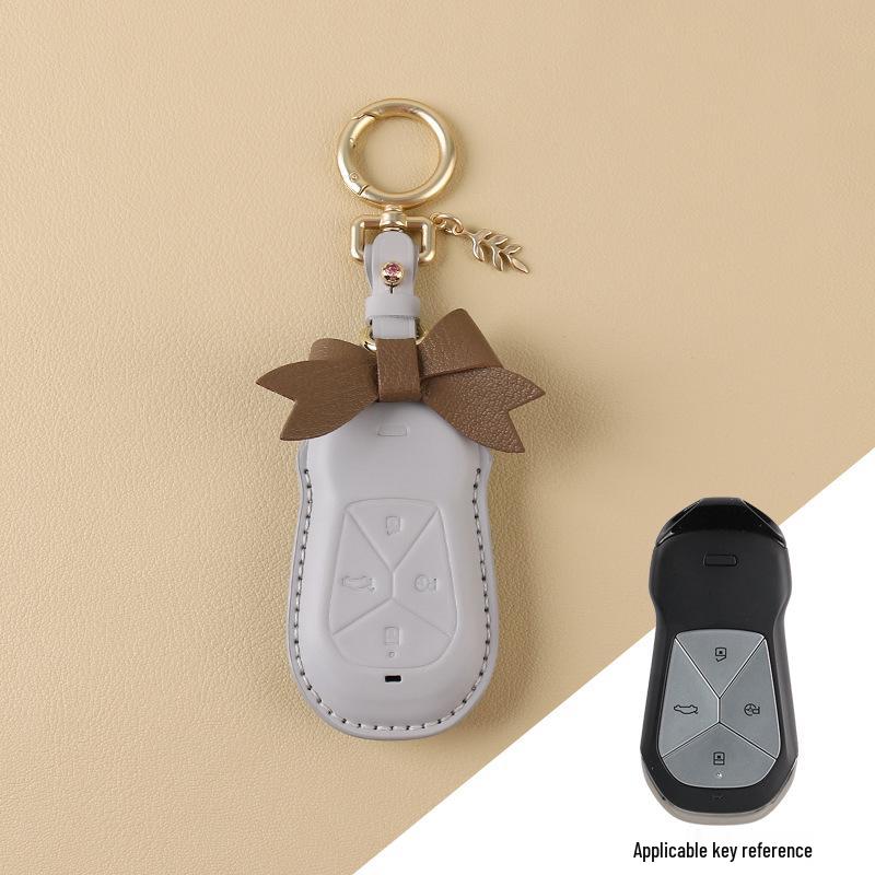 Women's Genuine Leather Bow Key Case for Xiaopeng P7 G9/G3i/P5 2022