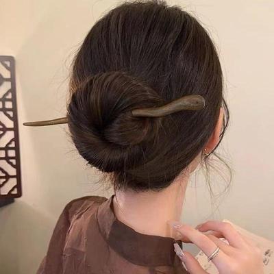 Vintage Hair Stick NaturalSandalwood Hairpin Women Girls Hair Clips Pins Antiquity Chinese Style Hair Accessories Jewelry Women
