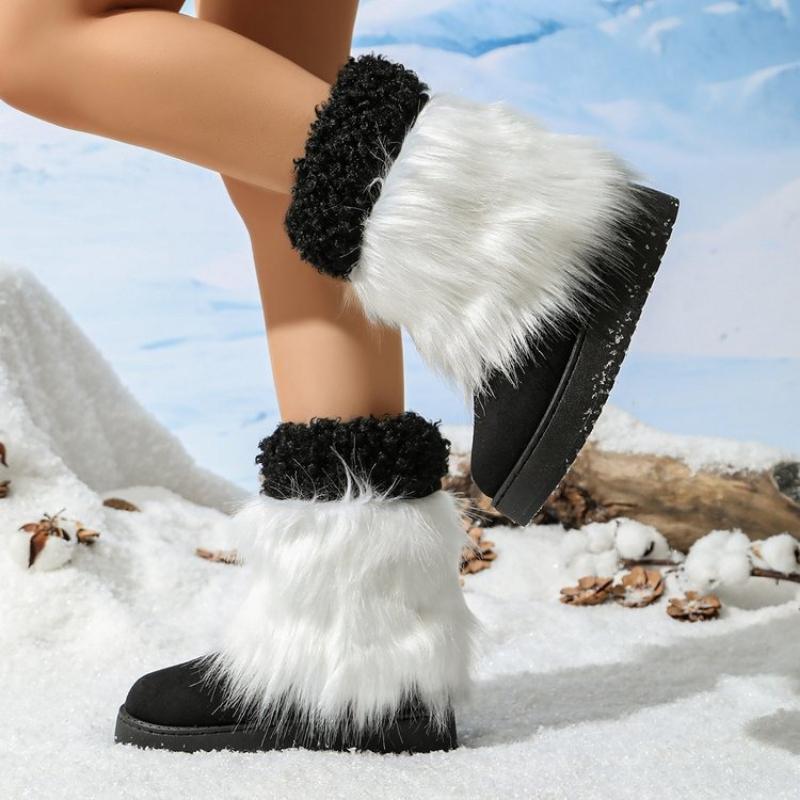 New Large Thick Soled Warm Women'S Snow Boots With Thick Velvet For Women'S Cotton Shoes