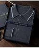 Herren 100% Kaschmir Langarm Colorblock Polo Pullover