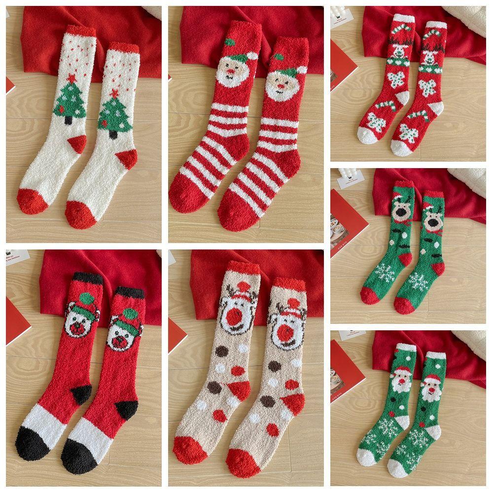 Long Tube Home Sleep Socks Calf Socks Women Hosiery Thick Christmas Stocking  Women