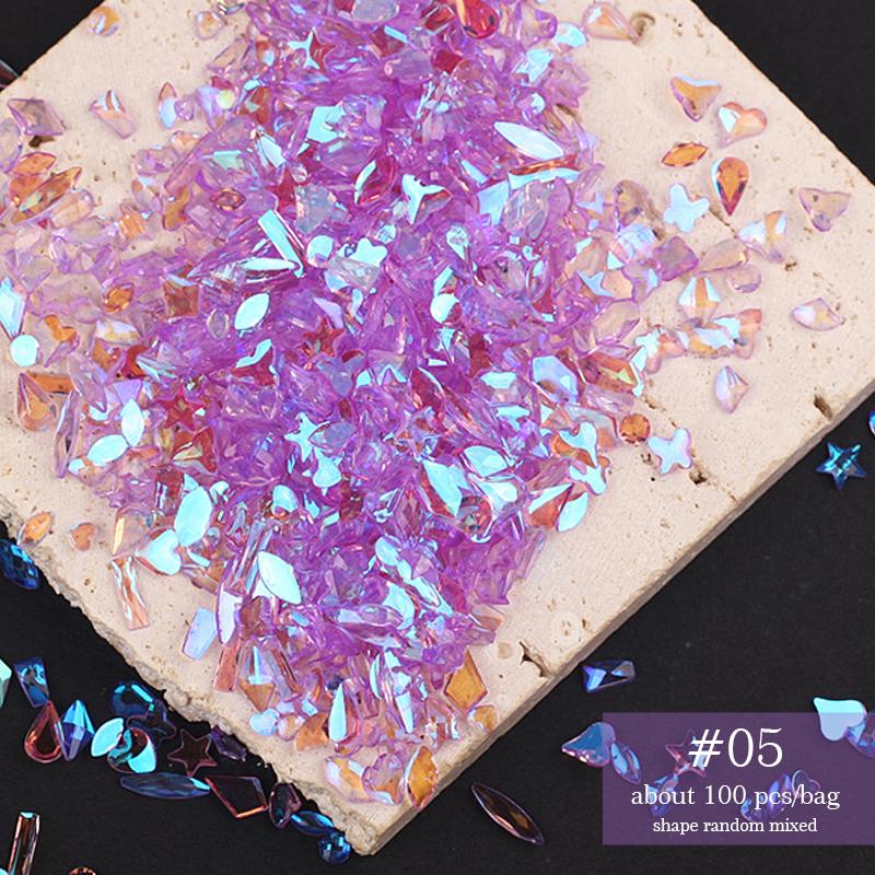 50 ks mini kosočtvercové kamínky na nehty s plochým dnem, AB barva, zdobení nehtů, křišťálové drahokamy, oslnivá manikúra, 3D dekorace na nehty