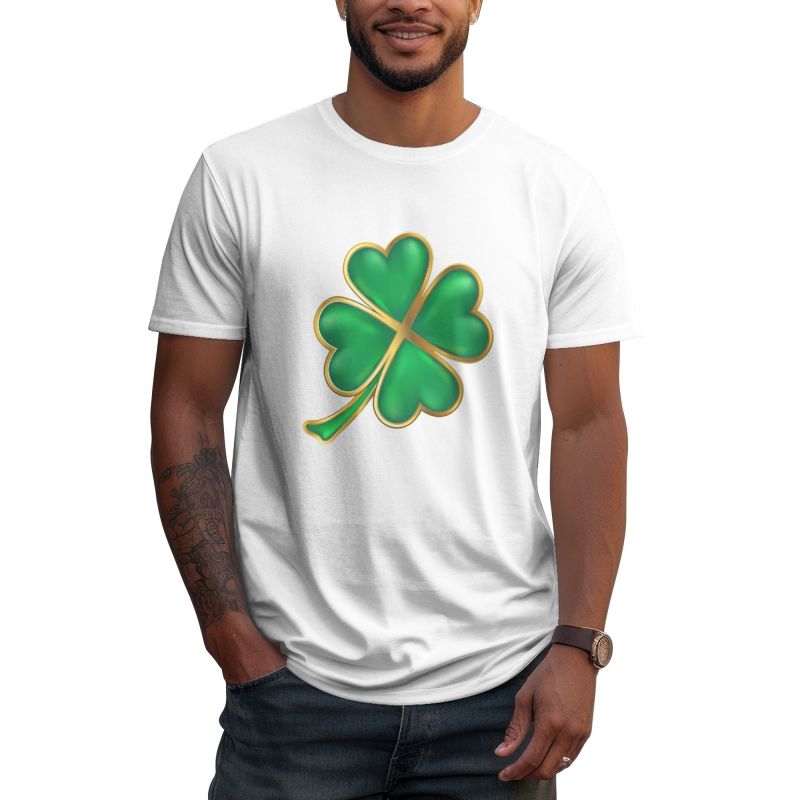 Irish Shamrock Saint Patrick Day Ireland Clover TShirt Men Cotton Short Sleeve Graphic T Shirts Summer Casual Large Size Tees S