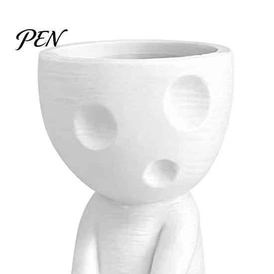 Modern Art Pencil Holder Abstract Character Pen Holder, Resin Sitting Figure Creative Stationery for Desk Cup, Multi-functional Desktop Organizer