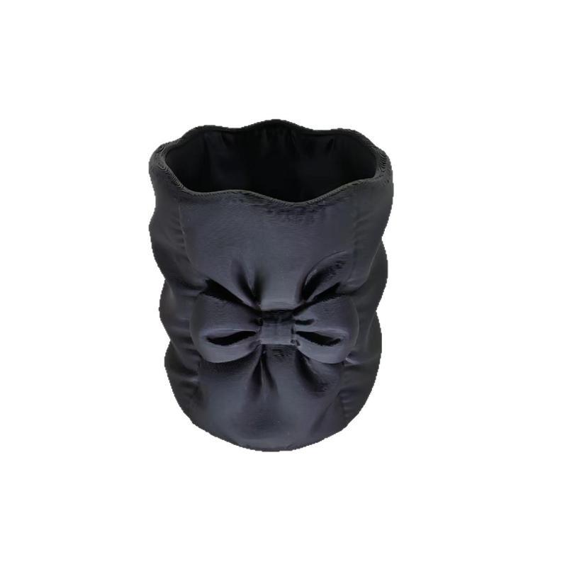 Large Capacity Plastic Makeup Brush Holder Cute Bow Design Cosmetic Organizer for Bedroom Vanity Counter