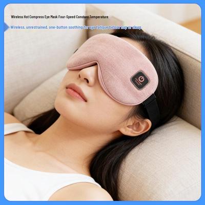 Wireless Heated Eye Mask with Four Temperature Settings - Washable, USB Rechargeable, Perfect for Students and Relaxation.
